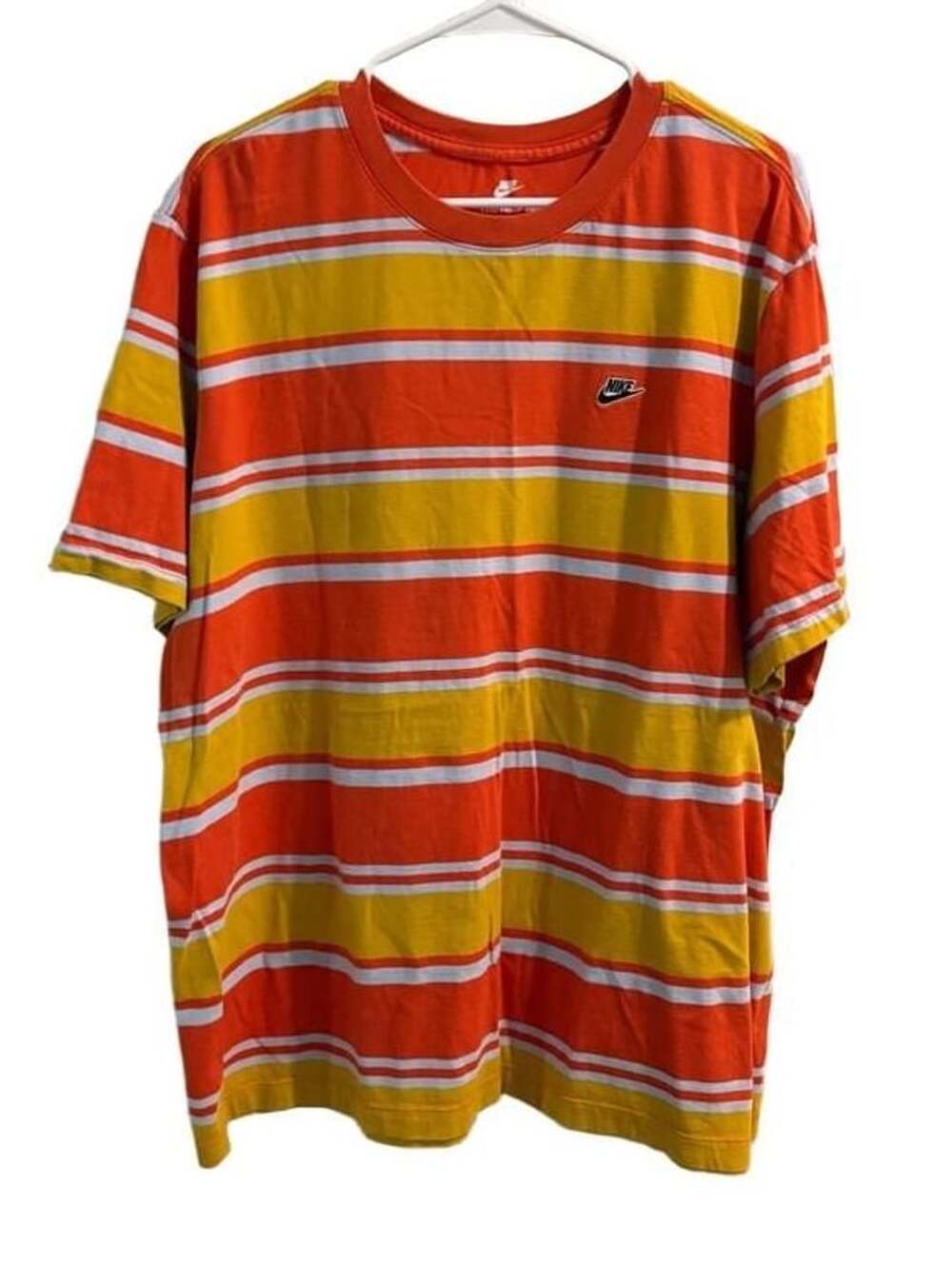 Nike The Nike Tee Striped T-Shirt Size XXL Orange Yellow White